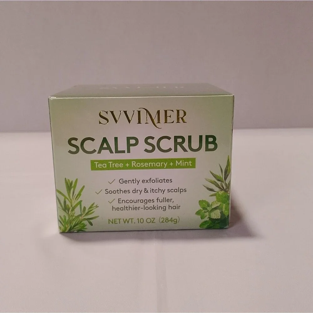 SVVIMER Scalp Scrub 10 oz Tea Tree Rosemary Mint Exfoliator Hair Treatment NEW